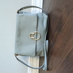 💜 Grey genuine leather Vince Camuto cross body purse